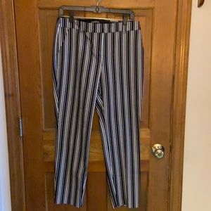 Express Columnist Black and White Striped Pants